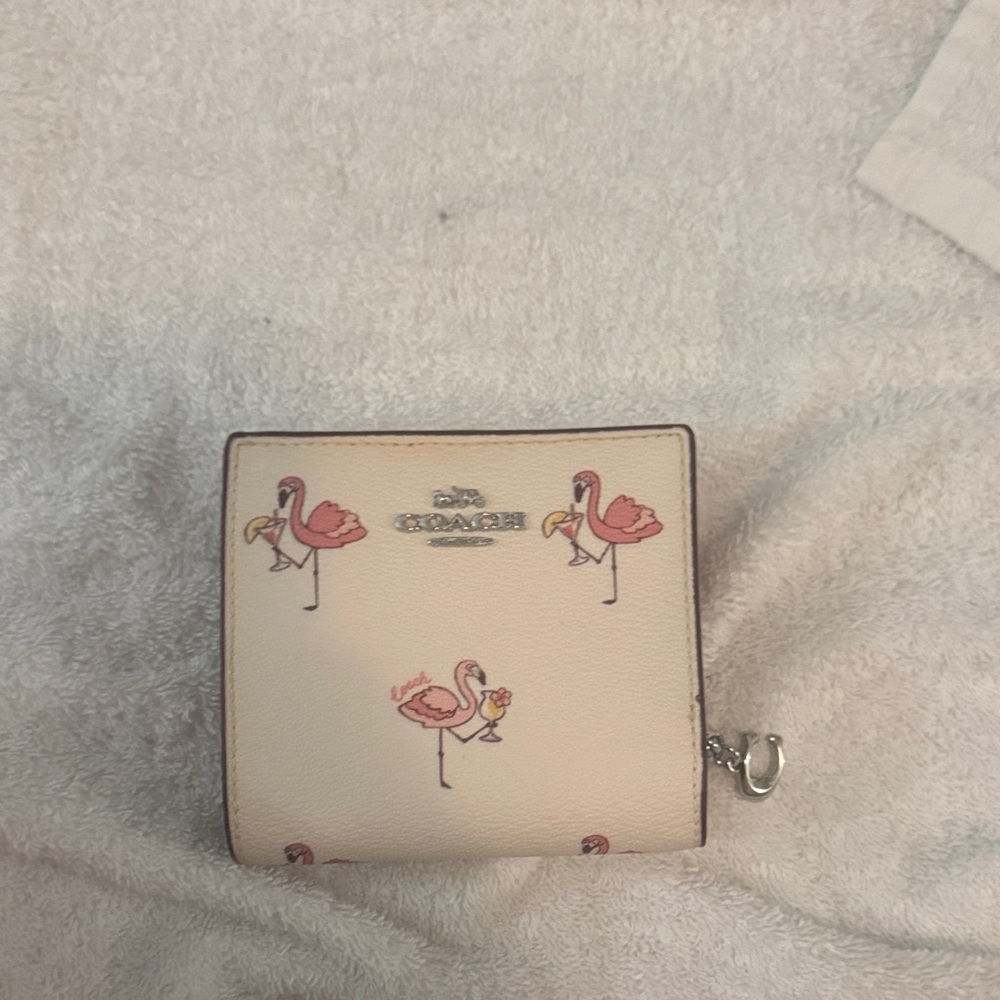Coach White Flamingo Print Women's Wallet